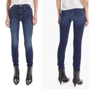 Mother high waisted looker midnight moves womens 27 blue jeans denim skinny